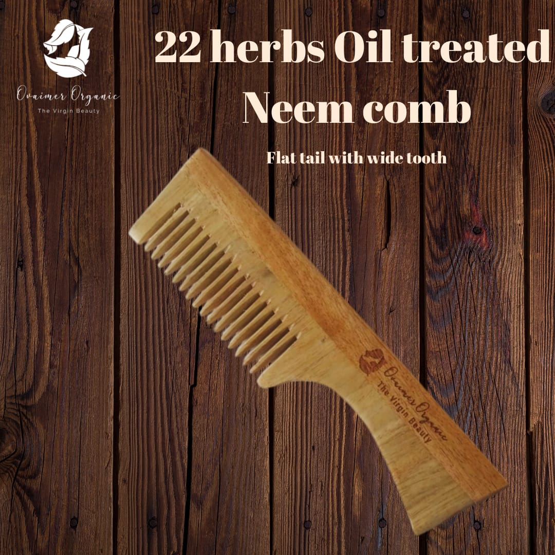22 Herb Oil Treated Neem Comb (wide Tooth)
